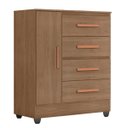 Ver imagem 1 de Cômoda Sapateira para Quarto 1 Porta 4 Gavetas Lisa Carvalho Oak