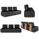 Ver imagem 7 de Sofá Liphis Sala de Estar Modulado Moderno Pés de Madeira Pu Preto G45 - Gran Belo