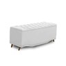 KIT + Cabeceira Com Recamier Baú Dunas Princesa em captonê 1,40 Casal Cama Box Branco Corino Dalaqua - 3