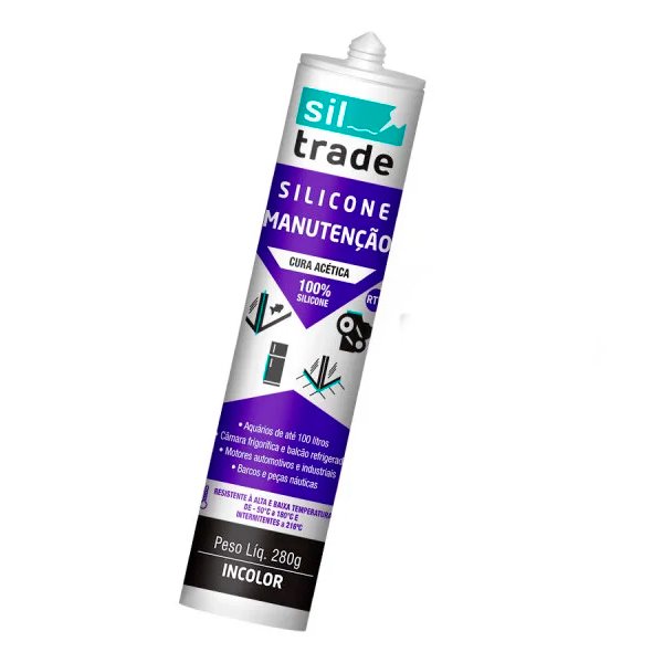 Silicone Aquario Sil Trade 280g cor:Preto - 1