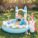 Ver imagem 5 de Piscina Inflável Playground Infantil Castelo Unicórnio 234L Bomba 110V Intex