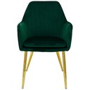 Ver imagem 3 de Kit 4 Cadeiras Poltrona Lines Base Dourada Recepção Sala Suede - Verde