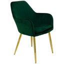 Ver imagem 5 de Kit 4 Cadeiras Poltrona Lines Base Dourada Recepção Sala Suede - Verde