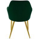 Ver imagem 4 de Kit 4 Cadeiras Poltrona Lines Base Dourada Recepção Sala Suede - Verde