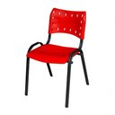 Ver imagem 2 de Cadeira Iso Base Preto Escola, Escritório Vermelho Kit 9 Un