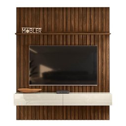 Home Suspenso Arcade Ripado 199,2 cm com 2 Gavetas para TV até 80” Palisandro/Off White - PR Móveis - 1