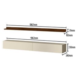 Home Suspenso Arcade Ripado 199,2 cm com 2 Gavetas para TV até 80” Palisandro/Off White - PR Móveis - 4