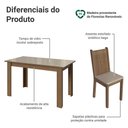 Ver imagem 4 de Conjunto Sala de Jantar Avelã Mesa Tampo de Vidro 4 Cadeiras Rustic/Crema/Sintético Bege Madesa