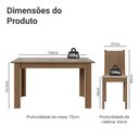 Ver imagem 3 de Conjunto Sala de Jantar Avelã Mesa Tampo de Vidro 4 Cadeiras Rustic/Crema/Sintético Bege Madesa