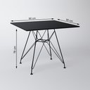 Ver imagem 2 de Mesa Eiffel Quadrada 90Cm Tampo De Madeira Preto Com Base De Ferro Preto Cor: Preto