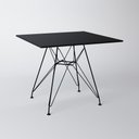 Ver imagem 1 de Mesa Eiffel Quadrada 90Cm Tampo De Madeira Preto Com Base De Ferro Preto Cor: Preto