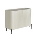 Ver imagem 1 de Balcão Buffet 98,5cm P/ Sala Porta Brise 100% Mdf Pés Metal