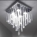 Ver imagem 1 de Lustre para Sala de Cristal Legítimo K9 Base Inox 30x30 Cm