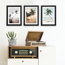 Ver imagem 2 de Kit 3 Quadros Fotos Paisagens Praia Coqueiros 45x34cm - com Vidro:madeira Branca