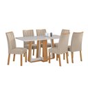 Ver imagem 2 de Conjunto Sala de Jantar Mesa Easy Pop 170x90cm Tampo Vidro/mdf com 6 Cadeiras Confort Veludo