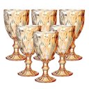 Ver imagem 1 de Jogo 6 Taças Diamante Vidro Âmbar Perolada 340ml