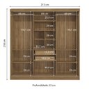Ver imagem 5 de Guarda-roupa Casal Kappesberg 3 Portas Reversiveis de Correr 2 Cabideiros Nogueira