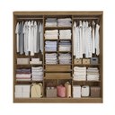 Ver imagem 3 de Guarda-roupa Casal Kappesberg 3 Portas Reversiveis de Correr 2 Cabideiros Nogueira