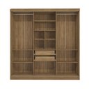 Ver imagem 4 de Guarda-roupa Casal Kappesberg 3 Portas Reversiveis de Correr 2 Cabideiros Nogueira