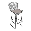 Ver imagem 2 de Kit 2 Banquetas Bistrô Bertoia Preta D70 com Assento Bege