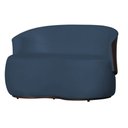 Ver imagem 1 de Poltrona Namoradeira Sofá Orgânico 2 Lugares Beatriz Composê Corino Marrom - Suede Azul Royal