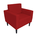 Ver imagem 2 de Poltrona Estofada para Sala de Espera Leticia Slim Corano Vermelho - Lm Decor