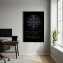 Ver imagem 1 de Quadro Decorativo Medalha de São Bento - Oração - 70x50cm:moldura Preta