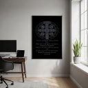 Ver imagem 2 de Quadro Decorativo Medalha de São Bento - Oração - 70x50cm:moldura Preta
