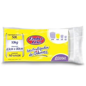 Saco de Lixo Neutralizador de Odores 50L com 30 Unid. Embalixo