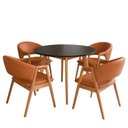Ver imagem 2 de Kit Mesa de Jantar Redonda 90cm com 4 Poltronas Estofadas Confortáveis para Ambientes Modernos
