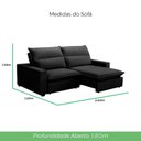 Ver imagem 7 de Sofá Retrátil e Reclinável 2 Lugares 2,60m Andreza Veludo Lansofbr