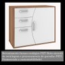 Conjunto Banheiro Gabinete Balcão Suspenso Mdf com Cuba Armário Espelho Led 3 Gavetas Marrom - 5
