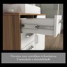 Conjunto Banheiro Gabinete Balcão Suspenso Mdf com Cuba Armário Espelho Led 3 Gavetas Marrom - 4