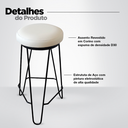 Ver imagem 4 de Kit 2 Banquetas Média para Cozinha Bar Balcão Bistrô Hairpin:offwhite