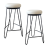 Kit 2 Banquetas Média para Cozinha Bar Balcão Bistrô Hairpin:offwhite - 1