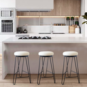 Ver imagem 2 de Kit 2 Banquetas Média para Cozinha Bar Balcão Bistrô Hairpin:offwhite