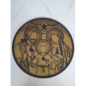 Quadro Decorativo Sagrada Família 6mm 30cm - 1 Unidade