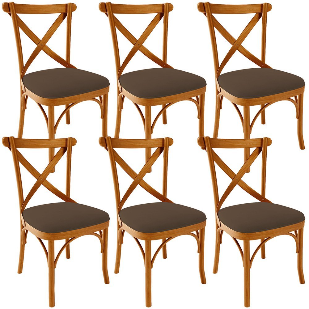 Cadeira Crossback - carvalho, marrom, frete grátis