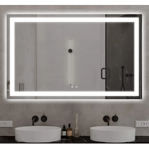 Espelho Iluminado 100x70 Led 3 Tons Inteligente Botão Touch Bluetooth Caixas Som Toca Musica