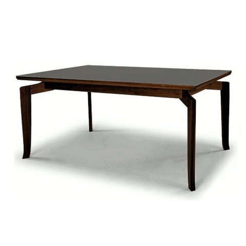 Mesa Bella 200 Vidro Off White Acabamento Tabaco