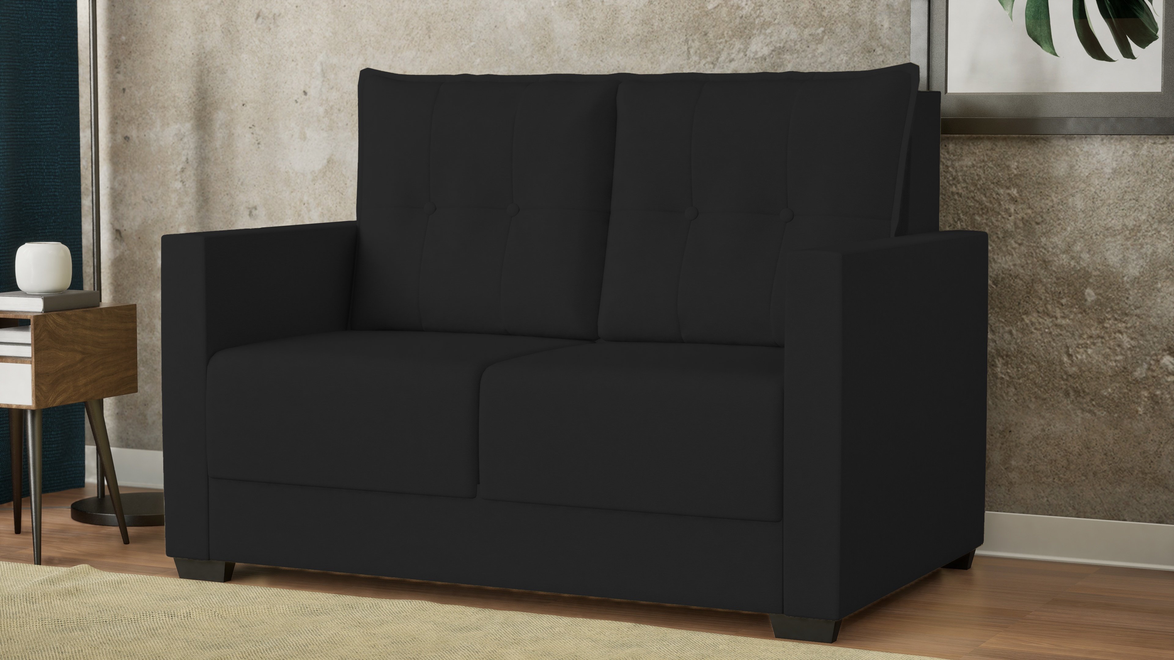 Sofa 2 Lugares Pequeno Confortavel 1,40m Berlim Bellamado:preto - 4