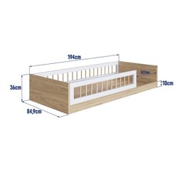 Cama de Chão Solteiro S/colchão C/protetor de Quinas em Silicone Affetto Aft015 Completa Móveis - 3
