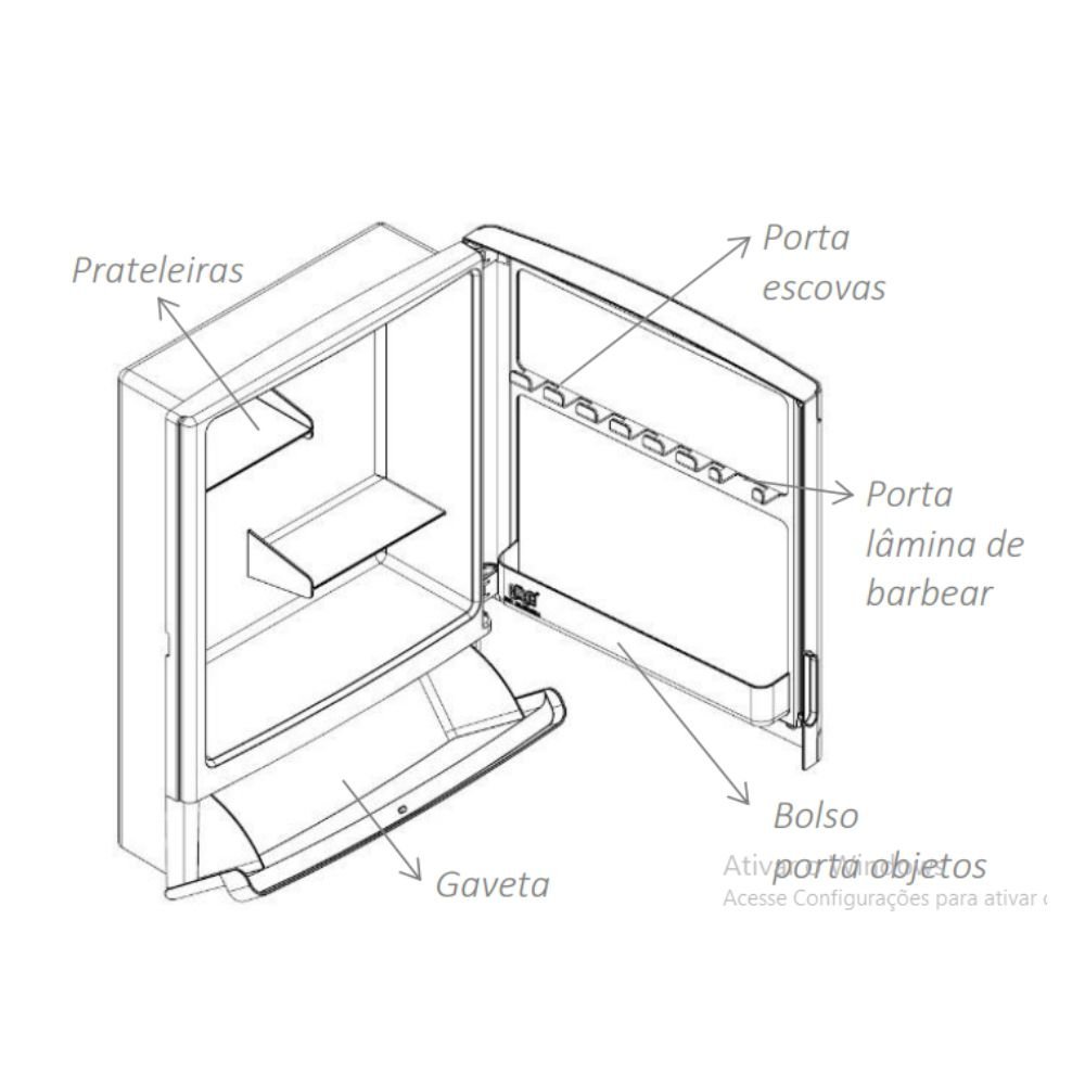 Armário para Banheiro 33x44,5 com Gaveta Tivoli Branco - Herc - 2