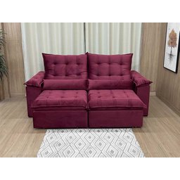 Sofá Retrátil Reclinável 2,30 M Vinho 323 Maricá - 5