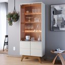 Ver imagem 2 de Cristaleira Noronha 4 Portas Off White Matte/Freijó - Colibri