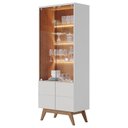 Ver imagem 1 de Cristaleira Noronha 4 Portas Off White Matte/Freijó - Colibri