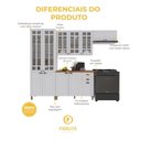 Ver imagem 5 de Cozinha Compacta Modulada Nara 12 Portas 2 Gavetas MDF Branco Fidelita Móveis