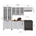 Ver imagem 2 de Cozinha Compacta Modulada Nara 12 Portas 2 Gavetas MDF Branco Fidelita Móveis