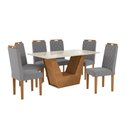 Ver imagem 2 de Conjunto Sala de Jantar Verbana Kappesberg 6 Cadeiras Veludo Titanio