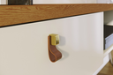 Ver imagem 2 de Bancada Suspensa com Painel Íris com Frisos Lateral 1 Porta Basculante - Cinamomo/off White Madetec
